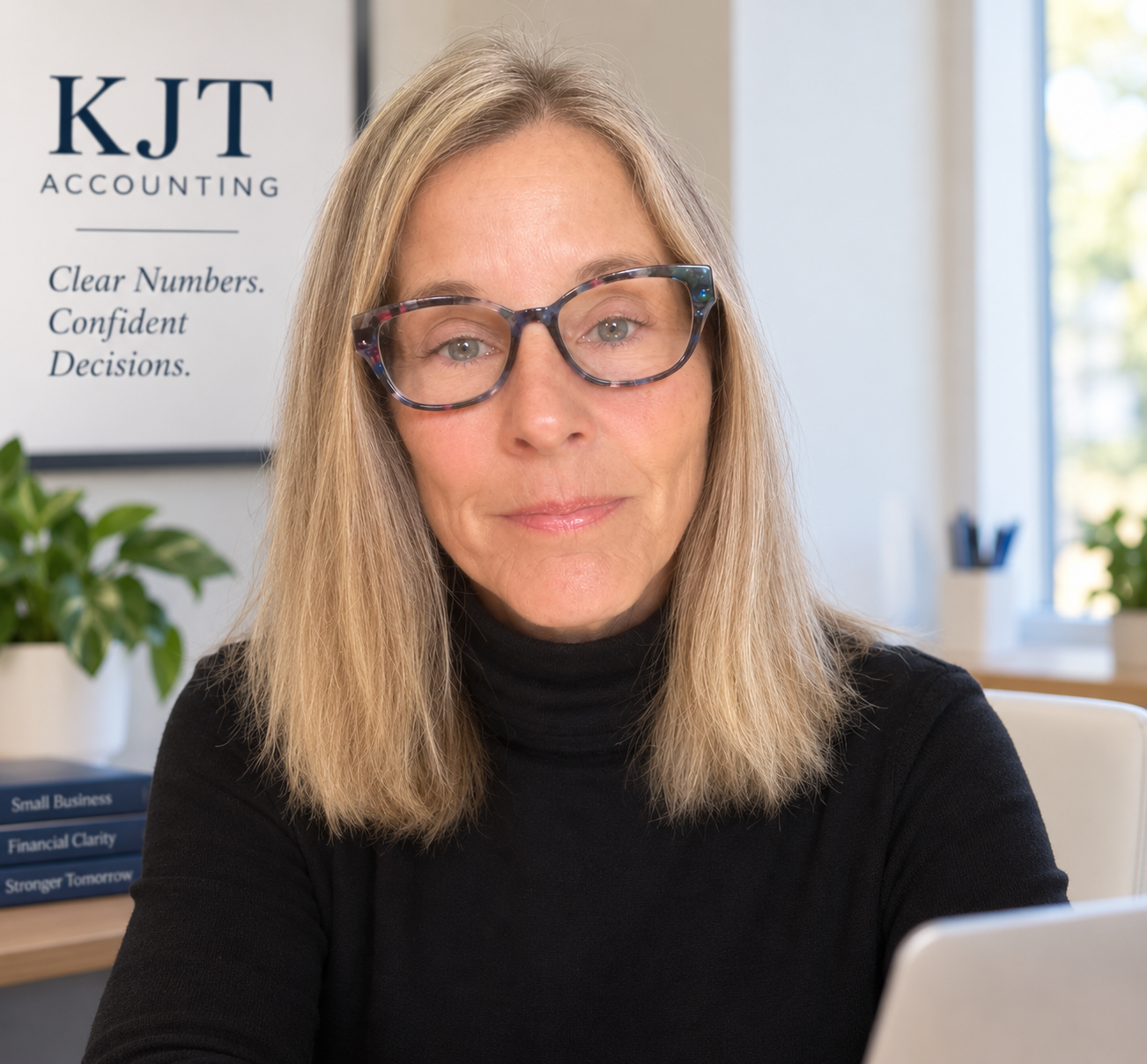 Kimberly Tyler of KJT Accounting in a professional office setting